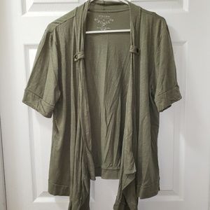 Short sleeve open front top